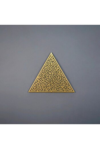 Colorfull Worlds Equilateral Triangle Maze Metal Wall Decor, Unique Triangle Wall Decor