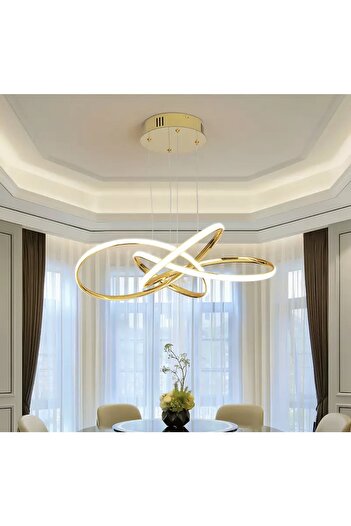 Fico Home A+ Modern Sarkıt Power Led Avize Concept Ürün Gold Sarı Ledli Avize
