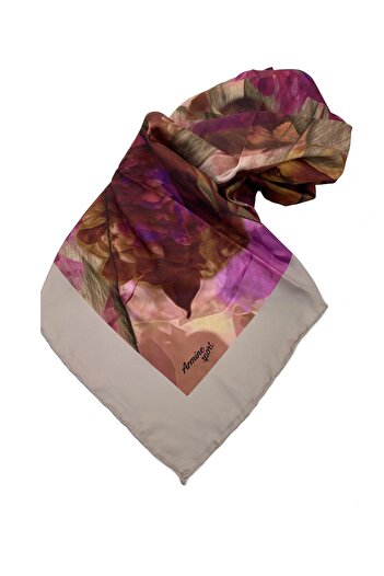 Armine Sport Twill (TİVİL) Nostalji Özel Üretim Eşarp Bej Vişneçürüğü Vizon