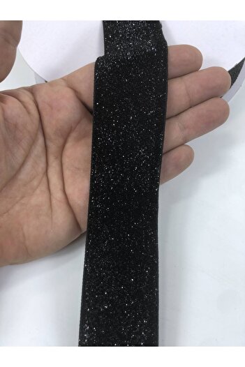 Hobigram Glittery Black Velvet Ribbon 4 cm Price Is for 1 Meter – Ribbon, Stylish Design, Women's Accessory – Ribbon