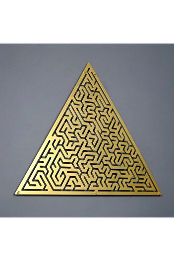 Colorfull Worlds Equilateral Triangle Maze Metal Wall Decor, Unique Triangle Wall Decor