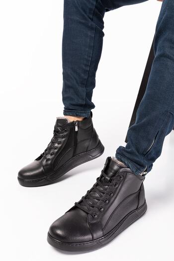 maximoda Γνήσιο δέρμα, γούνα εσωτερικά, φερμουάρ, ραμμένες αδιάβροχες ανδρικές μπότες