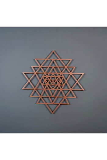 Colorfull Worlds Sri Yantra Sacred Triangle Metal Wall Decor - Home Office Gift Wall Decoration