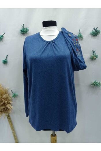 Sel Tekstil Cotton Sleeve Elastic Embroidered Mother Blouse