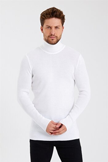 COOL TARZ Men's White Full Fisherman Knitwear-ttrzz1406r07s