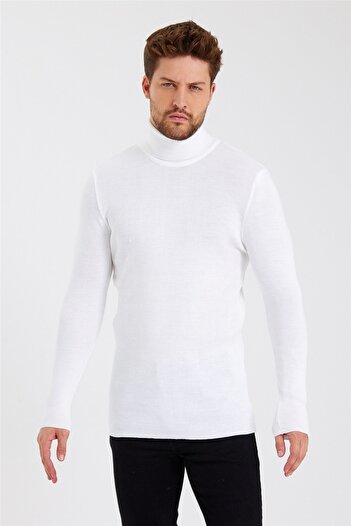 COOL TARZ Men's White Full Fisherman Knitwear-ttrzz1406r07s