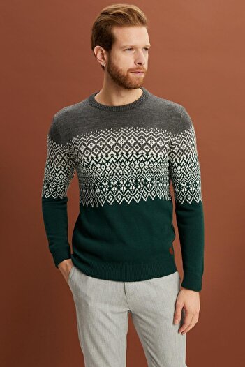 ALEXANDERGARDI Crew Neck Patterned Sweater (e22-5709)