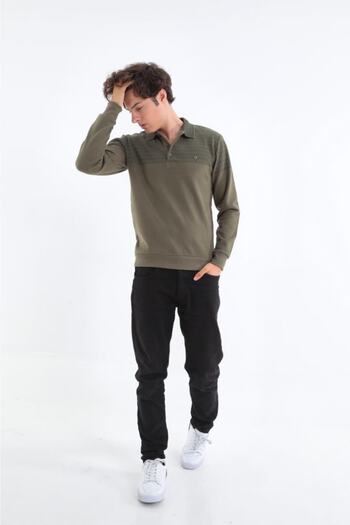 Rey Polo Polo Neck Print Detailed Sweater