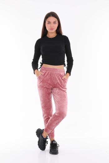 WestBound Salmon Color Velvet Sweatpants - Pajamas - Jogger Model