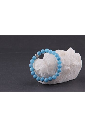 ALAVAN Blue Quartz Natural Stone Bracelet 8 Mm, Crystal Accessory, Healing Vibration Therapy, Premium Quality