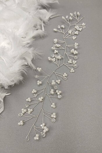 Hobigram White Crystal Beaded Hair Accessory – Special Design, Accessory, Quality Production, Eye-Catching Style – Di