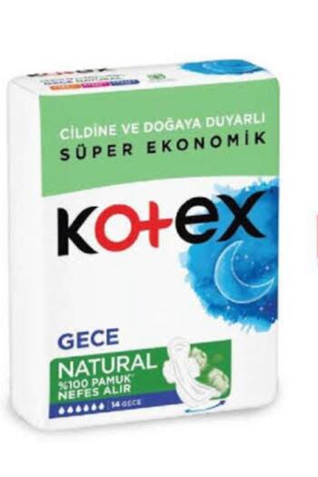 Kotex Natural Quadro Night 12 Pack of 14