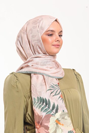 19V69 ITALIA Floral Pattern Pavia Series with Shawl Hanger and Gift Set 90x200 Cm