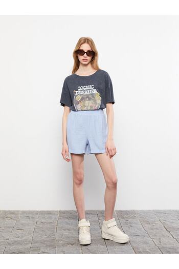 LC Waikiki Dámské kraťasy Standardní střih Straight Gabardine s elastickým pasem