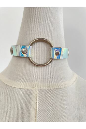 Planet Butik Hologram Round Choker Necklace