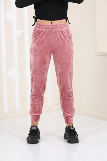 WestBound Salmon Color Velvet Sweatpants - Pajamas - Jogger Model