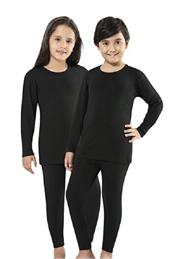 Tutku Unisex Kids Black Thermal Top