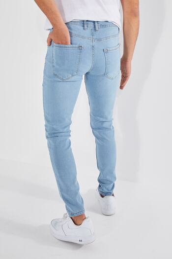 ENERJİN Erkek Jeans Skinny Fit Likralı Buzz Mavi