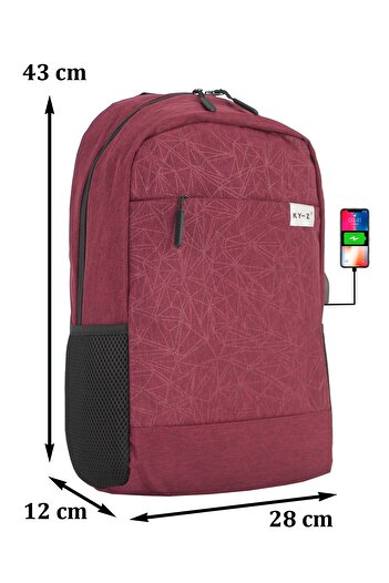 Case Club Імпортний рюкзак для ноутбука 15,6 дюймів з USB-пристроєм, водонепроникна тканина, бічні кишені