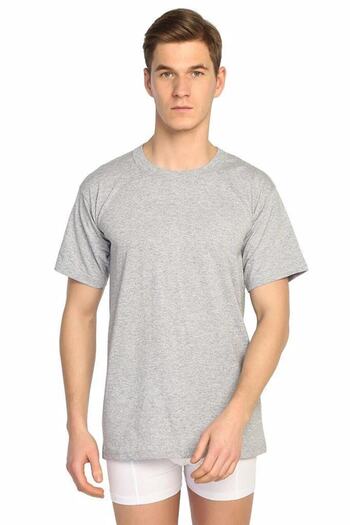 Seher Star Men's Combed Cotton Colored Crew Neck Undershirt Undershirt 003 - 6 Pieces