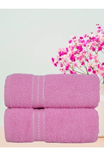 Şelale Can Set of 2 Extra Soft, Water Absorbent 50x85 Pink Hand/face/head Towels 300 grams