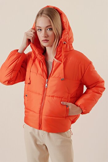 Bigdart 5117 Hooded Puffer Jacket - Orange