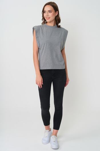 ESPİNA Basic Knitted Women's T-shirt & Blouse - Sleeveless