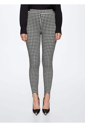 MANGO Woman Houndstooth Patterned Tights