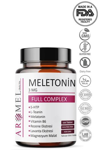 Aromel Melatonin 120 Tablets |   3Mg |   Full Complex