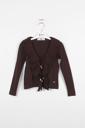 incity Girl's Brown Knitwear Bolero