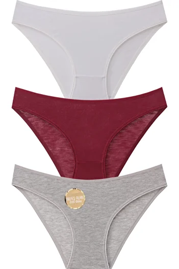 Papatya 3-Piece Breathable Fabric Bikini & Bato Panties