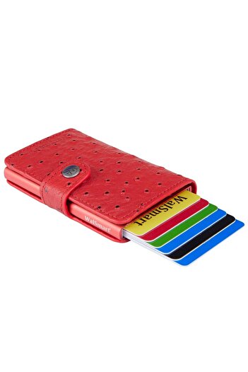 WalSmart Mini Ostrich Leather Wallet with Smart Mechanism