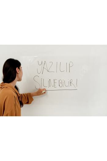 TutturX Şeffaf Yazı Tahtası 2 Adet 100x100cm Statik Akıllı Kağıt Tahta Kalem Hediyeli
