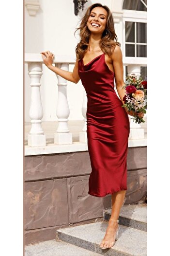 laferlin Rochie din satin cu guler din dantela - captusita