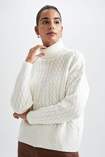 DeFacto Relax Fit Turtleneck Sweater