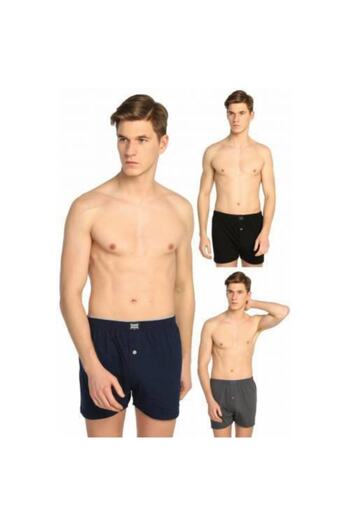 Tutku Men's Mixed Color 12 Pack Combed Cotton Buttoned Boxers