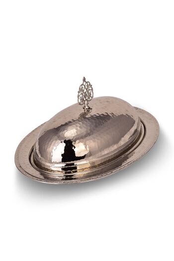 TURNA BAKIR Crane Copper Saltanat Inflatable Lid Kayak Presentation Plate 40 Cm Hand Forged Nickel Crane4408-2