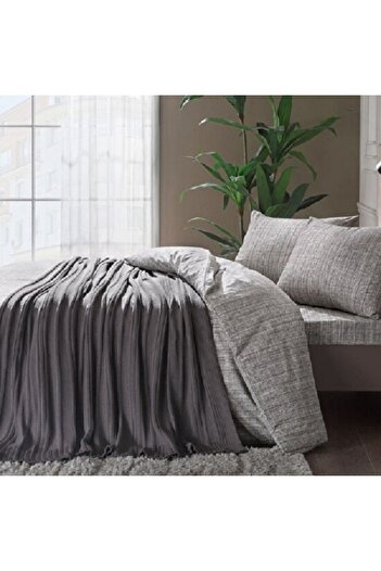 Taç Waffle Single Knitwear Duvet Cover Set Gray