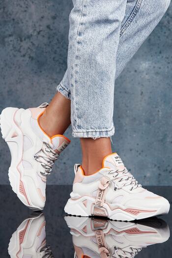 DARK SEER Kadın Beyaz Pudra Sneaker