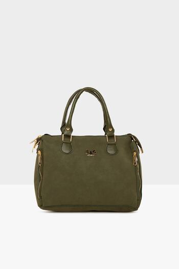 Bagmori Khaki Women's Vertical Double Zipper Nubuck Bag M000007678