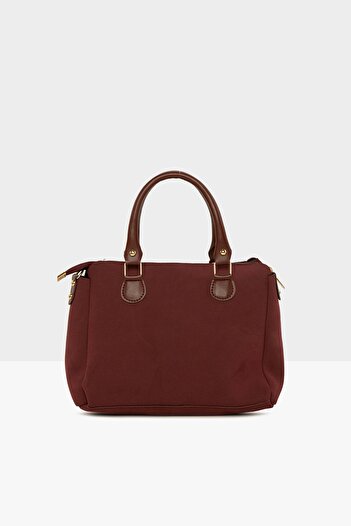 Bagmori Claret Red Women's Vertical Double Zipper Nubuck Bag M000007678