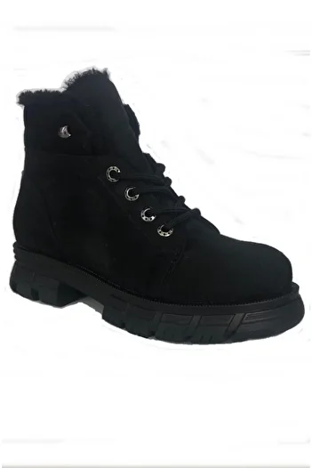 PUNTO Κοντές μπότες Arme City Ac354083 Μαύρο Suede με γούνα στο εσωτερικό και χοντρή σόλα