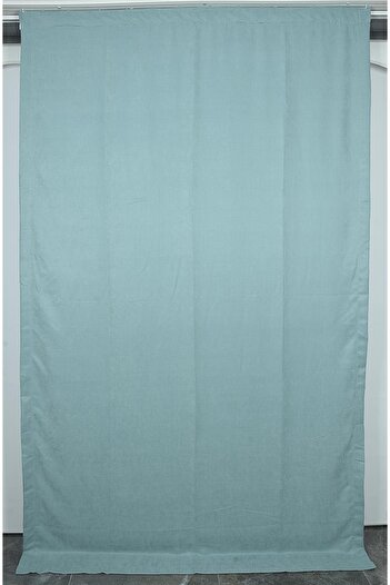 AKÇA TEKSTİL Woven Water Green Color (Extraphore Drawstring) Single Wing Background Curtain 150x260 Cm