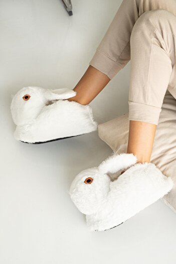 Mrt Shoes Peluş Unisex Tavşanlı Panduf Ev Ayakkabısı