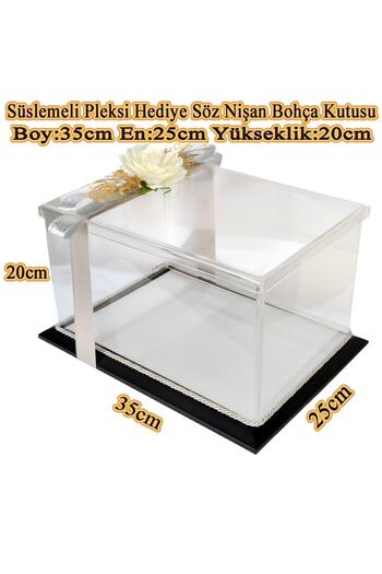 mixefor Söz Nişan Bohça Kutusu Pleksi Kutu -hediye Kutusu 35 Cm X 25 Cm X 20 Cm Ölçülerinde Siyah Çerçeve