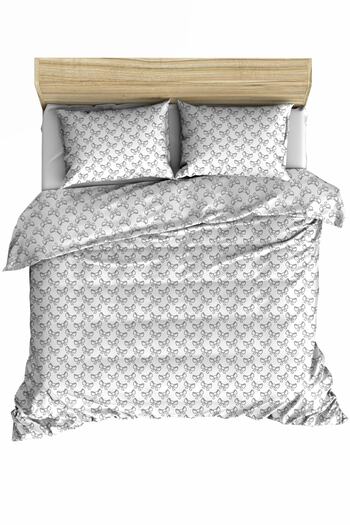 makiteks 100% Cotton Italian Size 250x200 Double Duvet Cover and 2-Piece 52x82 Pillowcases