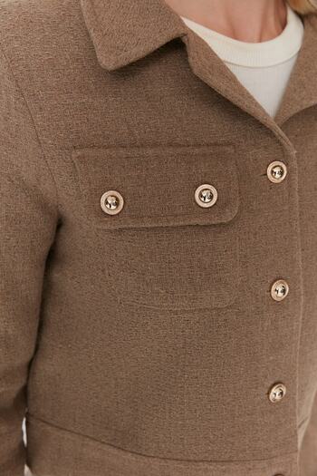 Trendyol Collection Μπουφάν Brown Crop Fitted Woven TWOAW23CE00252