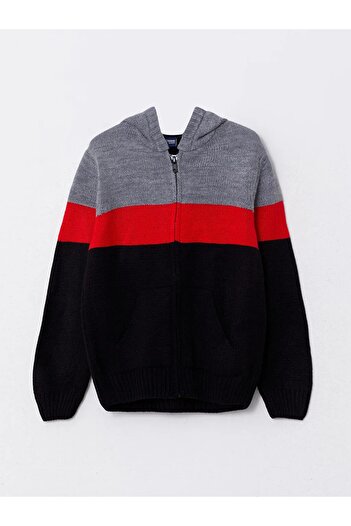 LC Waikiki Boy's Knitwear Cardigan - Hood, Color Block, Long Sleeve - Astuwm21009Z4 from Astu Clothing