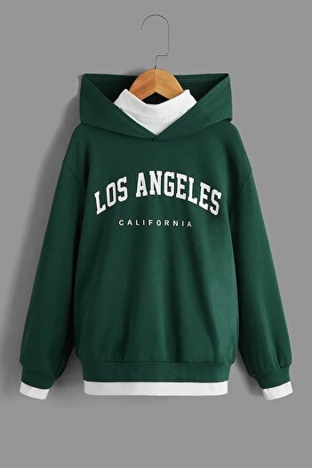 Machetta Παιδική μπλούζα με κουκούλα Los Angeles με στάμπα Bitter Green