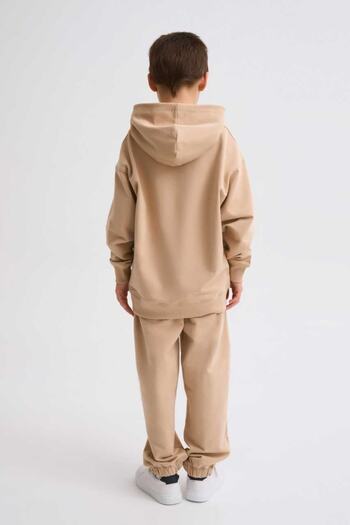 THERECOLOR Beige Organic Sweatpants Boys' Two-Pocket Lace-up